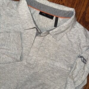 KJUS Inverness Long Sleeve Polo Men's 54 XL Grey Cashmere Blend Performance
